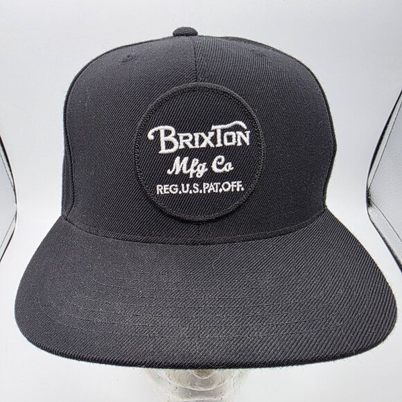 Brixton Wheeler Snapback Mens Black Hat Cap Casual Outdoors Party Going Out - Picture 1 of 10